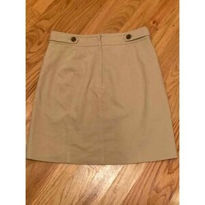 Ann Taylor Skirt Size 0 Beige A-Line Mini Cotton‎ Blend Career Casual